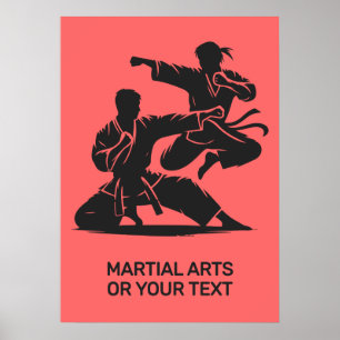 Aangepaste tekst en kleur martial arts poster