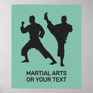 Aangepaste tekst en kleur martial arts poster