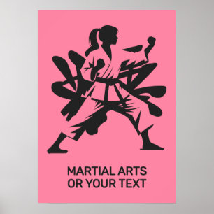 Aangepaste tekst en kleur martial arts poster