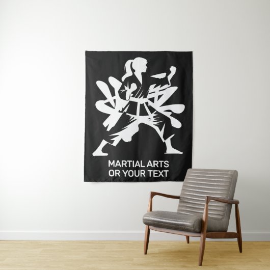 Aangepaste tekst en kleur martial arts wandkleed (In situ)