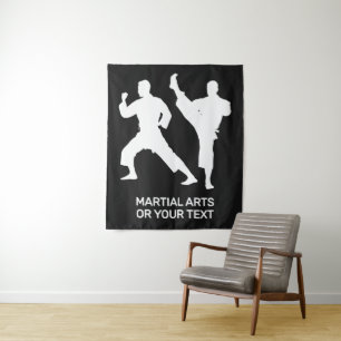 Aangepaste tekst en kleur martial arts wandkleed