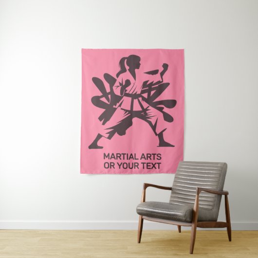 Aangepaste tekst en kleur martial arts wandkleed (In situ)