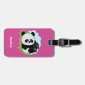 Aangepaste tekst en kleur Panda bagagelabel 3/4 (Voorkant horizontaal)