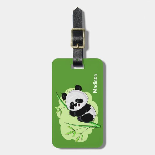 Aangepaste tekst en kleur Panda bagagelabel 4/4 (Voorkant verticaal)