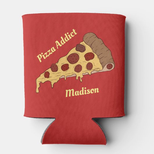 Aangepaste tekst en kleur Pizza Slice Blikjeskoeler (Achterkant)