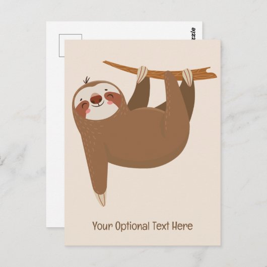 Aangepaste tekst en kleur Schattigee luiheid Briefkaart (Voorkant / Achterkant)