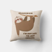 Aangepaste tekst en kleur Schattigee luiheid Kussen (Achterkant)