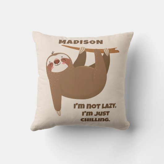 Aangepaste tekst en kleur Schattigee luiheid Kussen (Achterkant)