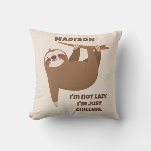 Aangepaste tekst en kleur Schattigee luiheid Kussen (Voorkant)