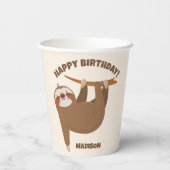 Aangepaste tekst en kleur Schattigee luiheid Papieren Bekers (Achterkant)