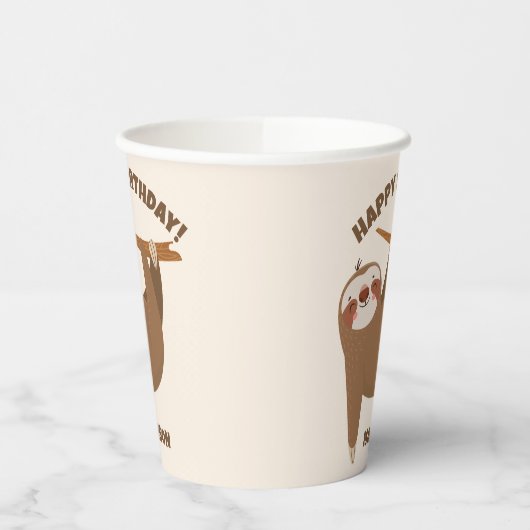 Aangepaste tekst en kleur Schattigee luiheid Papieren Bekers (Links)