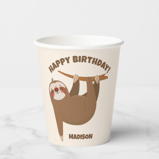 Aangepaste tekst en kleur Schattigee luiheid Papieren Bekers (Voorkant)