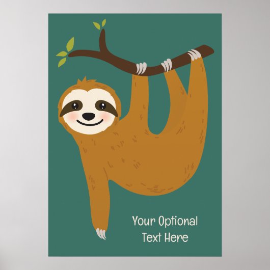 Aangepaste tekst en kleur Schattigee luiheid Poster (Voorkant)
