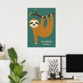 Aangepaste tekst en kleur Schattigee luiheid Poster (Thuiskantoor)