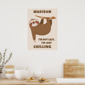 Aangepaste tekst en kleur Schattigee luiheid Poster (Keuken)
