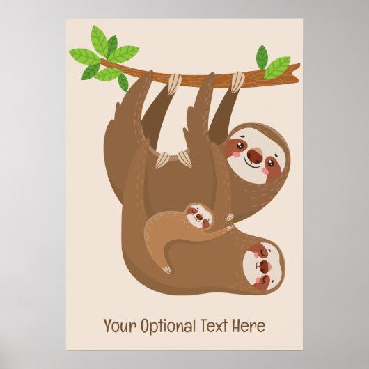 Aangepaste tekst en kleur Schattigee luiheid Poster (Voorkant)