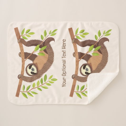 Aangepaste tekst en kleur Schattigee luiheid Sherpa Deken (Voorkant (horizontaal))