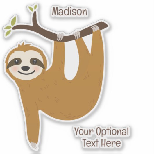 Aangepaste tekst en kleur Schattigee luiheid Sticker (Voorkant)