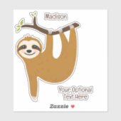 Aangepaste tekst en kleur Schattigee luiheid Sticker (Vel)