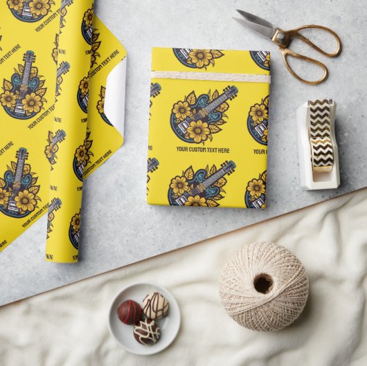 Aangepaste tekst en kleur ukelele cadeaupapier (Crafts)