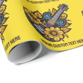 Aangepaste tekst en kleur ukelele cadeaupapier (Rol Hoek)