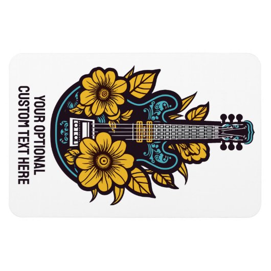 Aangepaste tekst en kleur ukelele magneet (Horizontaal)