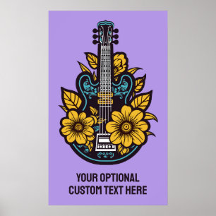 Aangepaste tekst en kleur ukelele poster
