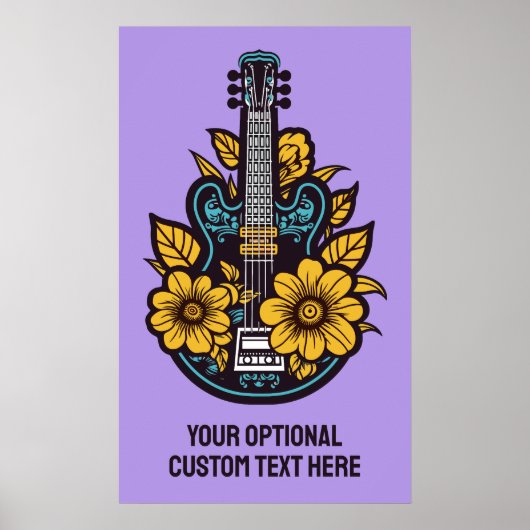 Aangepaste tekst en kleur ukelele poster (Voorkant)