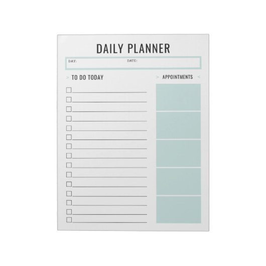 Aangepaste tekst en kleur van accessoires voor dag notitieblok (Linkerzijde)