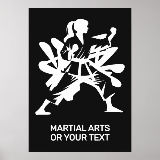 Aangepaste tekst en kleur vechtsporten poster (Voorkant)