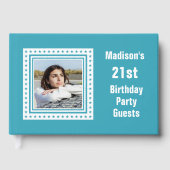 Aangepaste tekst en kleur verjaardag gastenboek (Voorkant)