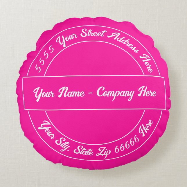 Aangepaste Tekst en Kleuren Roze Ronde Kussen Sjab (Voorkant)