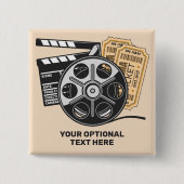 Aangepaste tekst en kleurenfilm vierkante button 5,1 cm (Voorkant)