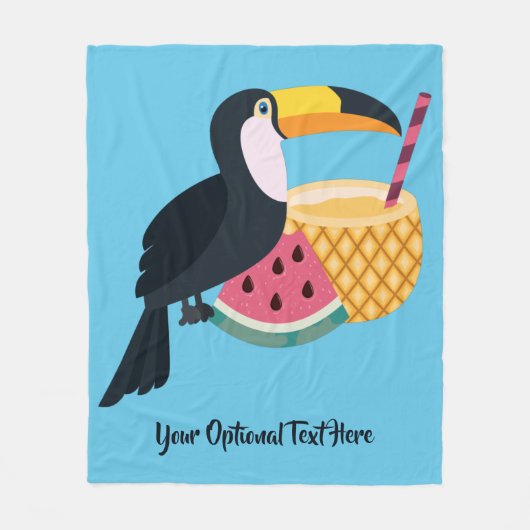 Aangepaste tekst en kleurenillustratie fleece deken (Voorkant)