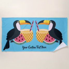 Aangepaste tekst en kleurenillustratie strandlaken