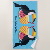 Aangepaste tekst en kleurenillustratie strandlaken (Voorkant)