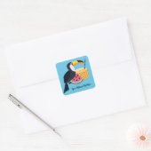 Aangepaste tekst en kleurenillustratie vierkante sticker (Envelop)