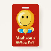 Aangepaste tekst- en kleurenpartijlogo ballon badge (Voorkant)