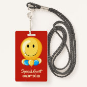 Aangepaste tekst- en kleurenpartijlogo ballon badge (Achterkant met draagriem)