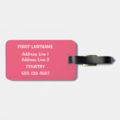 Aangepaste tekst en kleurenweergave bagagelabel (Achterkant horizontaal)