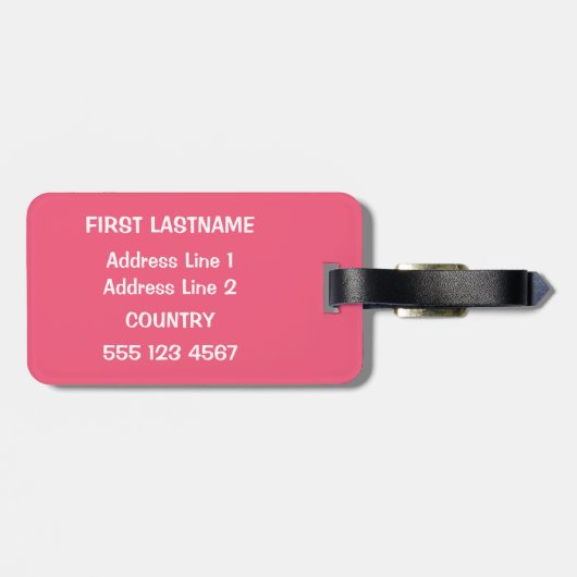 Aangepaste tekst en kleurenweergave bagagelabel (Achterkant horizontaal)