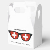 Aangepaste tekst en kleurgunstvak voor Zwitserland Bedankdoosjes (Geopend)