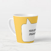 Aangepaste tekst- en kleurspraakbel latte mok (Linkerhoek)