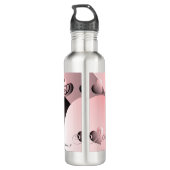 Aangepaste tekst en 'Liefde' handgeschrevenW/3D-ha Waterfles (Achterkant)