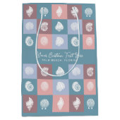 Aangepaste tekst en locatie Seashells Patroon Medium Cadeauzakje (Voorkant)