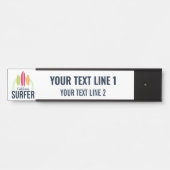 Aangepaste tekst en locatie surfer deurbordje (Voorkant)