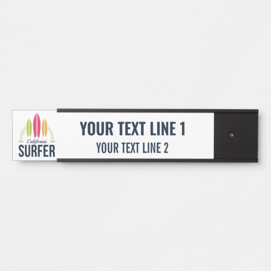 Aangepaste tekst en locatie surfer deurbordje (Voorkant)