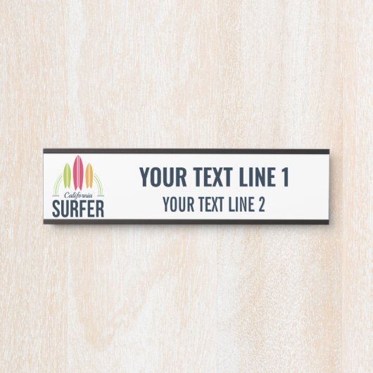 Aangepaste tekst en locatie surfer deurbordje (Voorkant)