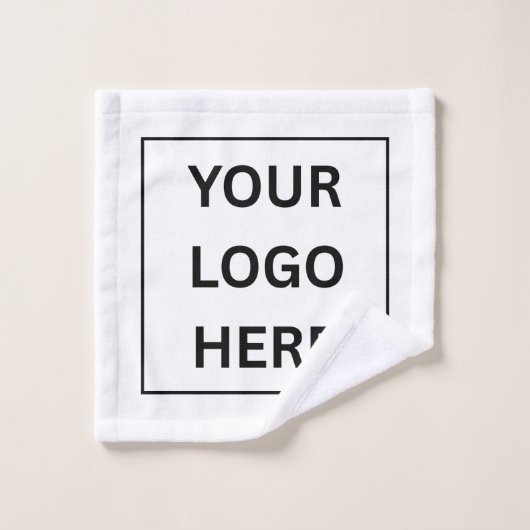 Aangepaste tekst en Logo | Minimalistisch design Washandje (Wasdoekje)