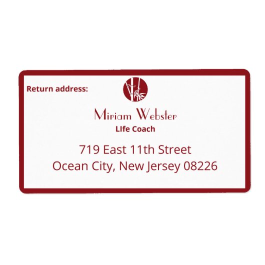 Aangepaste tekst en Logo voor Life Coach Etiket (Voorkant)